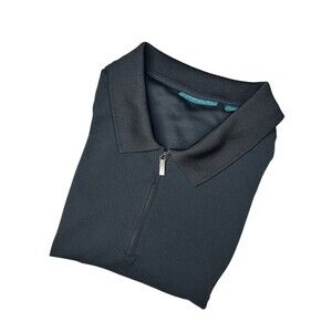 Perry‎ Ellis Men's Size 3X 1/4 Zip Front Polo- Style Short Sleeve Collared Shirt